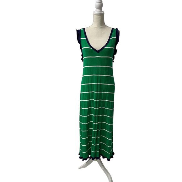 Anthropologie Daily Practice Rosie Long Green Striped Midi Dress NWT L‎ - Picture 6 of 9